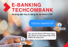 Cách hủy Smart OTP Techcombank