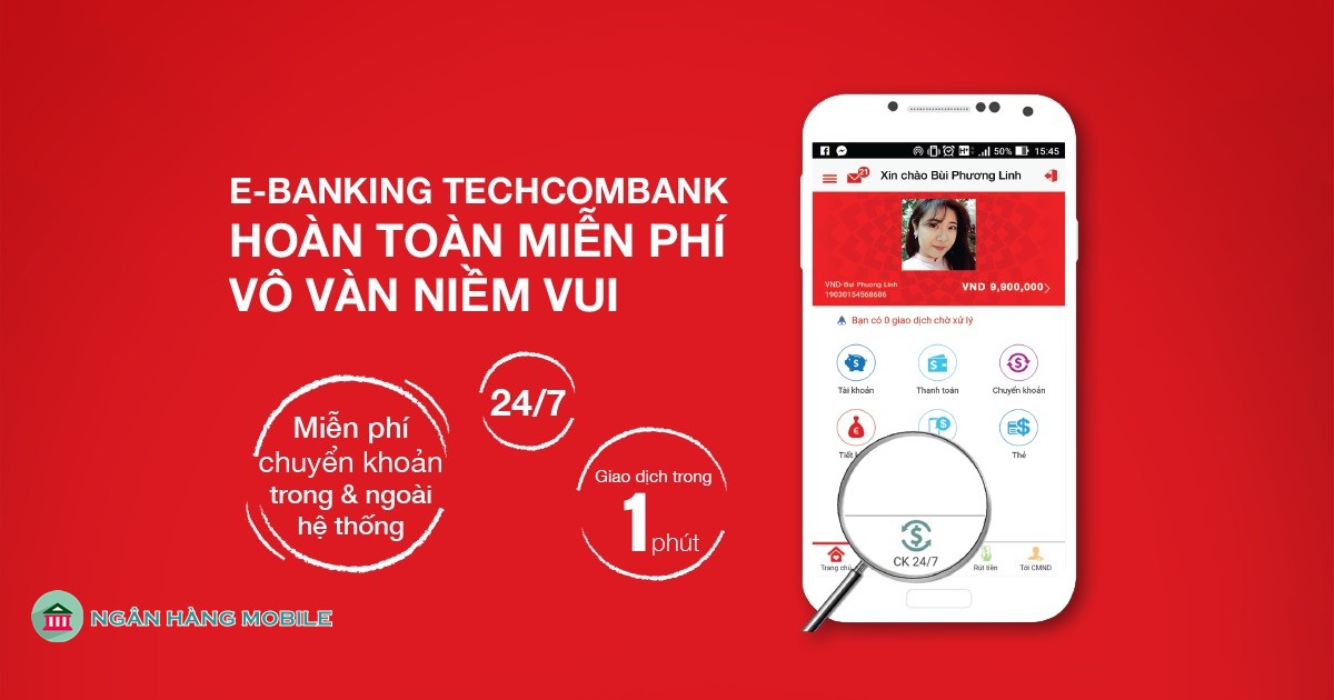 Chuyển tiền từ Techcombank sang Vietinbank