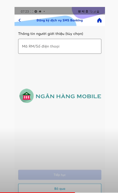 Đăng ký SMS Banking mbbank trên app
