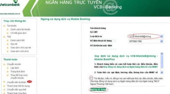 cách đăng ký chuyển tiền qua điện thoại Vietcombank