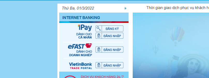 Kiểm tra số dư tài khoản vietinbank